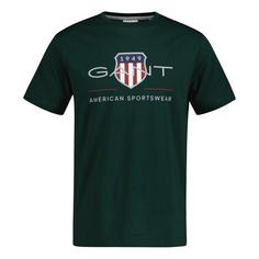GANT T-Shirt T-Shirt Herren Grün (Tartan Green)