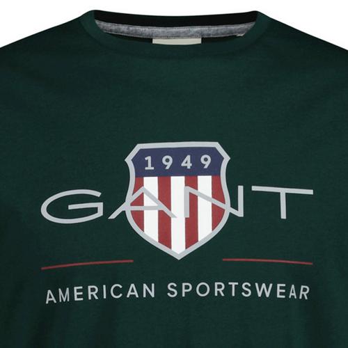 Rückansicht von GANT T-Shirt T-Shirt Herren Grün (Tartan Green)