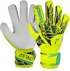 Reusch Attrakt Solid Junior Torwarthandschuhe 2111  safety yellow/future blu