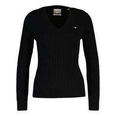 GANT Strickpullover Strickpullover Damen Schwarz