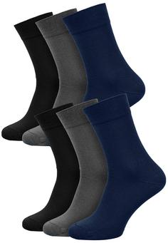 Black Snake 6 Pack Socken Bambus Viskose Freizeitsocken Schwarz Blau Grau