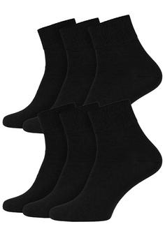 Black Snake 6 Pack Diabetiker Socken Kurzschaft Freizeitsocken Schwarz