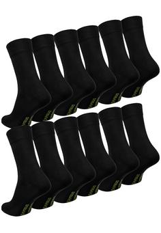 Rückansicht von Black Snake 6 Pack Socken Bambus Viskose Freizeitsocken Schwarz