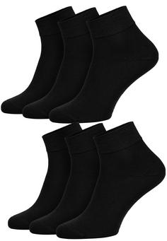 Black Snake 6 Pack Diabetiker Socken Kurzschaft Freizeitsocken Schwarz