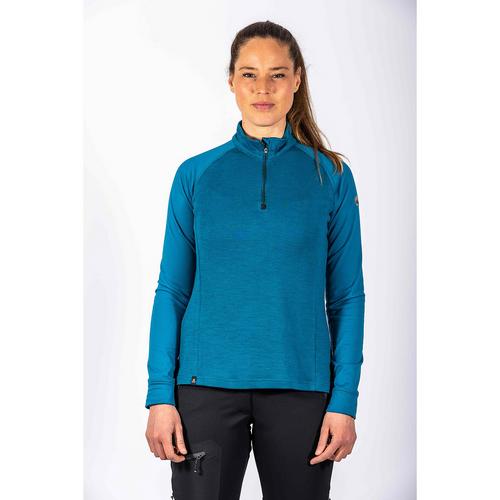 Rückansicht von Maul Sport Brentenkopf Langarmshirt Damen Petrol