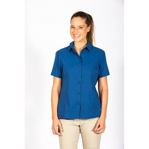 Rückansicht von Maul Sport Halserspitze 4XT Funktionsbluse Damen Blau3031
