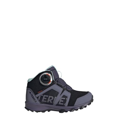 Rückansicht von adidas Terrex BOA Mid RAIN.RDY Wanderschuh Winterschuhe Kinder Core Black / Cloud White / Preloved Violet