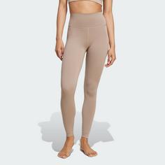 Rückansicht von adidas All Me 7/8-Leggings Leggings Damen Chalky Brown / Chalky Brown