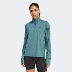 Rückansicht von adidas Own the Run Half-Zip Oberteil Funktionssweatshirt Damen Preloved Teal