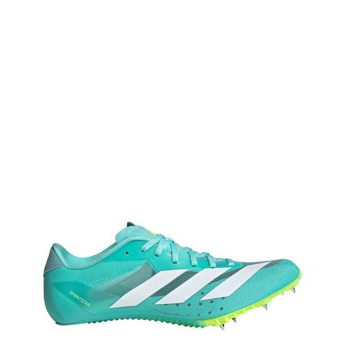 Rückansicht von adidas Adizero Sprintstar Spike-Schuh Laufschuhe Flash Aqua / Cloud White / Lucid Lemon