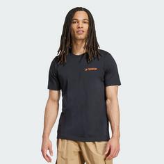 Rückansicht von adidas Terrex Graphic T-Shirt Funktionsshirt Herren Black / Semi Impact Orange