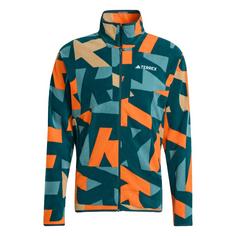 adidas Terrex Multi Printed Fleecejacke Fleecejacke Herren Aurora Ivy / Semi Impact Orange