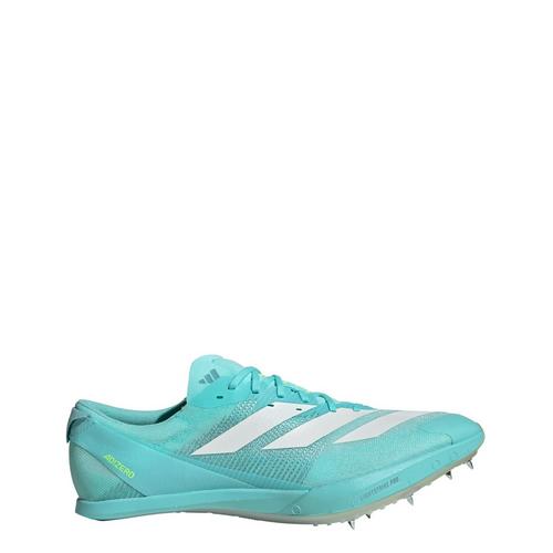 Rückansicht von adidas Adizero Finesse Spike-Schuh Laufschuhe Flash Aqua / Zero Metalic / Lucid Lemon