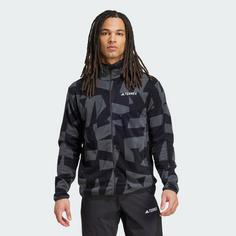Rückansicht von adidas Terrex Multi Printed Fleecejacke Fleecejacke Herren Black / Carbon
