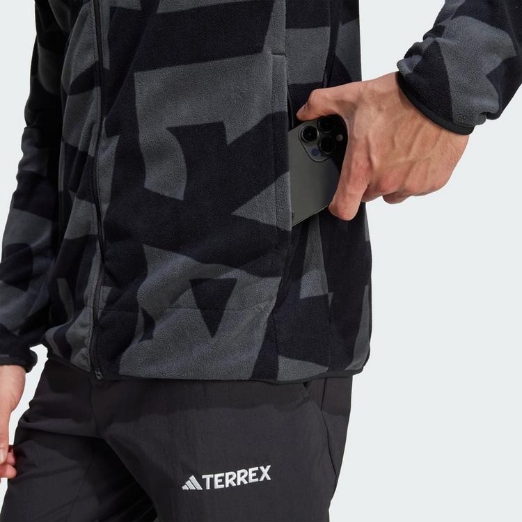 adidas adidas Terrex Multi Printed Fleecejacke Fleecejacke Herren - Black / Carbon - 0 | SportScheck