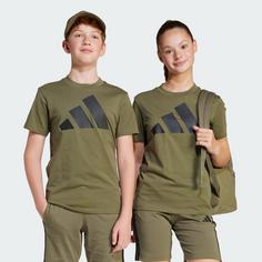 Rückansicht von adidas Essentials Kids T-Shirt Funktionsshirt Kinder Olive Strata / Black