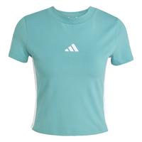 adidas Essentials 3-Streifen Slim Baby T-Shirt Langarmshirt Damen - Powder Teal / White