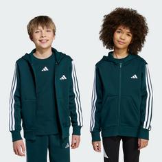 Rückansicht von adidas Essentials Kids Kapuzenjacke Hoodie Kinder Aurora Ivy / White