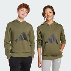 Rückansicht von adidas Essentials Kids Hoodie Hoodie Kinder Olive Strata / Black