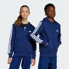 Rückansicht von adidas Essentials Kids Kapuzenjacke Hoodie Kinder Dark Blue / White