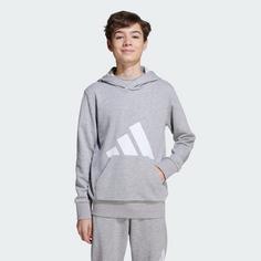 Rückansicht von adidas Essentials Kids Hoodie Hoodie Kinder Medium Grey Heather / White