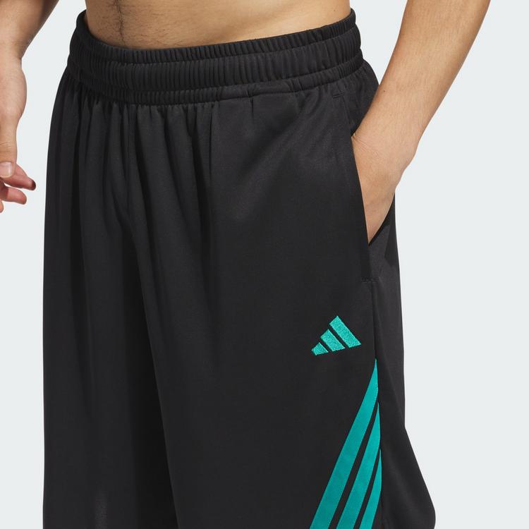 adidas adidas Legends 3-Streifen Basketball Shorts Basketball-Shorts Herren - Black / Pure Teal - 0 | SportScheck