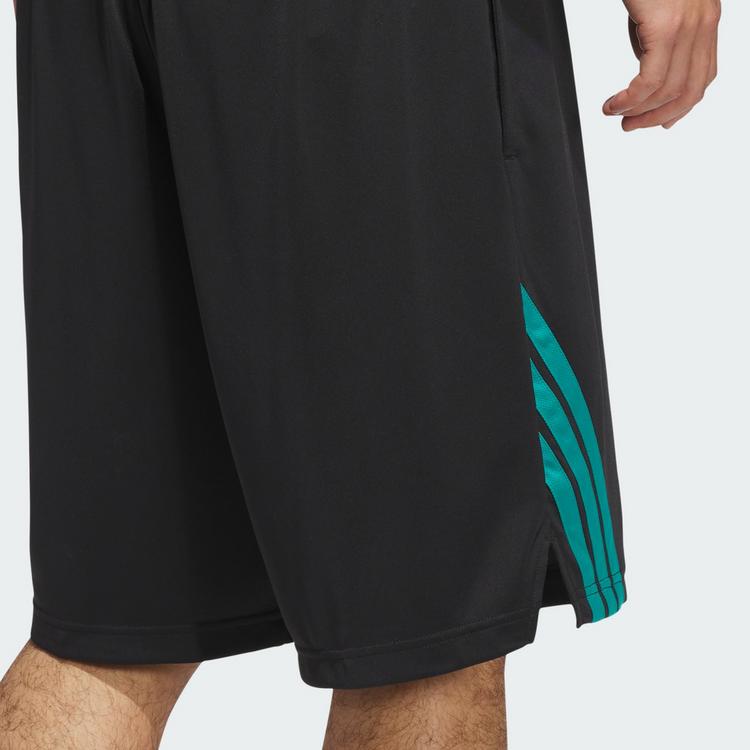 adidas adidas Legends 3-Streifen Basketball Shorts Basketball-Shorts Herren - Black / Pure Teal - 1 | SportScheck