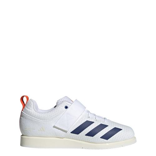 Rückansicht von adidas Powerlift 5 Gewichtheberschuh Fitnessschuhe Cloud White / Dark Blue / Royal Blue