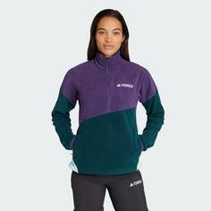 Rückansicht von adidas TERREX Multi Climawarm Fleece Oberteil Fleecepullover Damen Aurora Plum / Aurora Ivy / Semi Flash Aqua