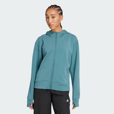 Rückansicht von adidas Designed 4 Training Kapuzenjacke Hoodie Damen Preloved Teal