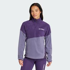 Rückansicht von adidas TERREX Multi Climawarm Fleece Oberteil Fleecepullover Damen Aurora Plum / Preloved Violet / Aurora Black