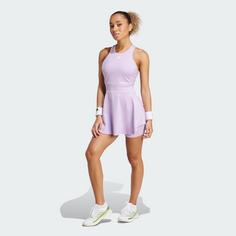 Rückansicht von adidas Tennis Climacool Y-Kleid Tenniskleid Damen Powder Plum
