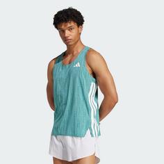 Rückansicht von adidas Adizero Running Singlet Funktionstank Herren Powder Teal / Preloved Teal
