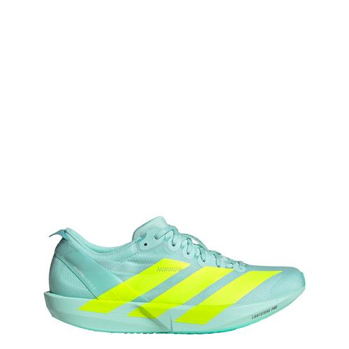 Rückansicht von adidas Adizero Adios 9 Laufschuh Laufschuhe Damen Semi Flash Aqua / Lucid Lemon / Mint Ton
