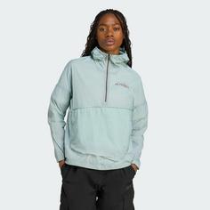 Rückansicht von adidas Terrex Xploric Wind Anorak Funktionsjacke Damen Semi Flash Aqua