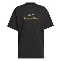 adidas Anthony Edwards Believe That T-Shirt Basketball Shirt Herren - Black / Preloved Lime