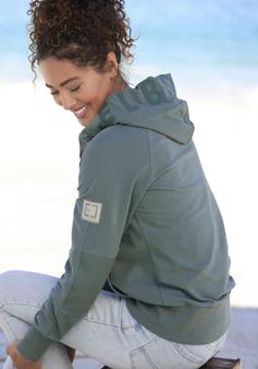Rückansicht von ELBSAND Kapuzensweatjacke Sweatjacke Damen petrol