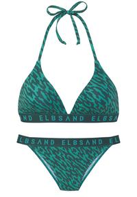 ELBSAND Triangel-Bikini Bikini Set Damen - petrol bedruckt