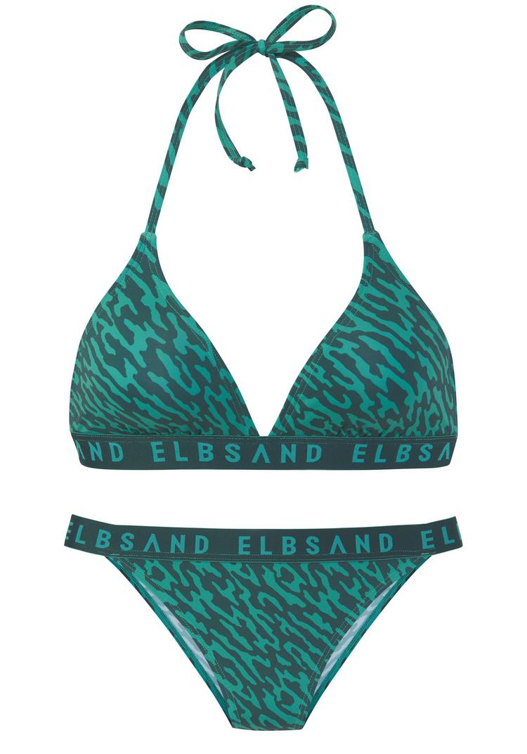 ELBSAND ELBSAND Triangel-Bikini Bikini Set Damen - petrol bedruckt - 0 | SportScheck