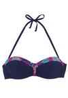 Lascana B&uuml;gel-Bandeau-Bikini-Top Bikini Oberteil Damen - navy-pink bedruckt