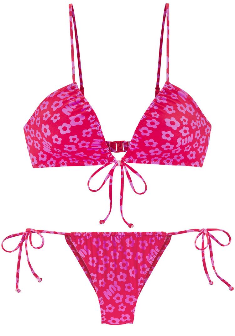 Buffalo Buffalo Triangel-Bikini Bikini Set Damen - rot-bedruckt - 0 | SportScheck