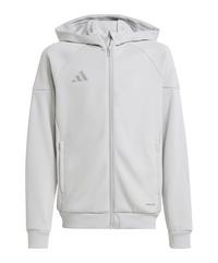 adidas Tiro 25 Travel Kapuzenjacke Kids Trainingsjacke Kinder - grau