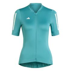 adidas Tempo 3-Streifen Radtrikot Fahrradtrikot Damen Pure Teal