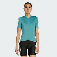 Rückansicht von adidas Tempo 3-Streifen Radtrikot Fahrradtrikot Damen Pure Teal