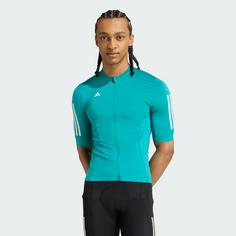 Rückansicht von adidas Tempo 3-Streifen Radtrikot Fahrradtrikot Herren Pure Teal