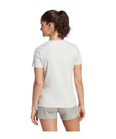 Rückansicht von adidas Essential 3S T-Shirt Damen Weiß T-Shirt Damen weissweiss