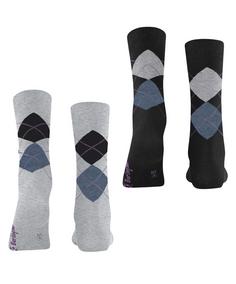 Rückansicht von Burlington Everyday Argyle SO 2-Pack Freizeitsocken Damen lt. heather (3223)