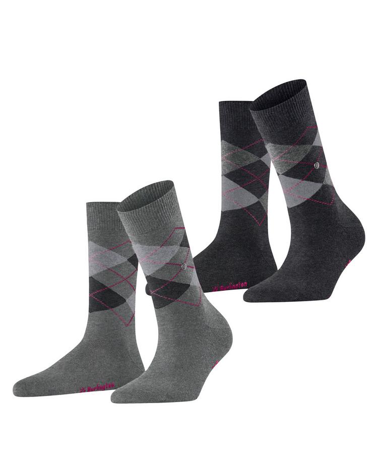 Burlington Burlington Everyday Argyle SO 2-Pack Socken Damen - light greymel. (3390) - 0 | SportScheck