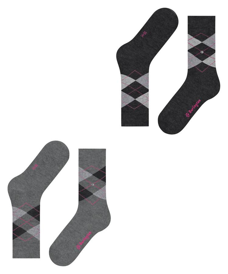 Burlington Burlington Everyday Argyle SO 2-Pack Socken Damen - light greymel. (3390) - 2 | SportScheck