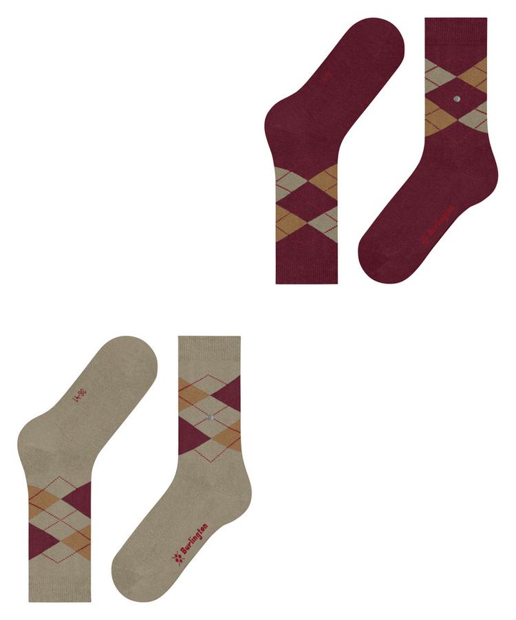 Burlington Burlington Everyday Argyle SO 2-Pack Socken Damen - kitt (4300) - 2 | SportScheck